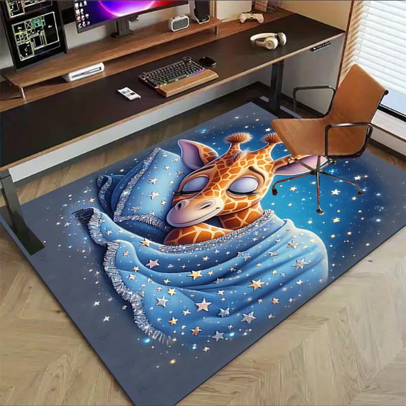 1PC Giraffe Starry Non-Slip Floor carpet, suitable for Office, bedroomand playrooms. It can also be used as a sofa footrest cover-T84