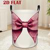 1pc of 2D Printed Storage Basket In Pink with Floral Bow Pattern, Reusable Organizer Basket Suitable for Storing Miscellaneous Items and Home Storage,