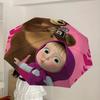 1pc Masha Bear Automatic Folding Umbrella, Portable Collapsible Design, Casual Outdoor Accessory L1127062