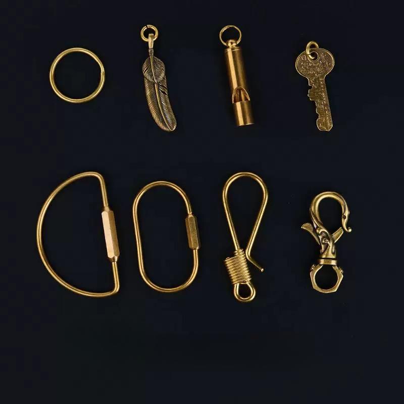 Brass Goodluck Motorcycle Car Keychain Male Trend Personality Creative Trend Brand Ami Kaji Accessories