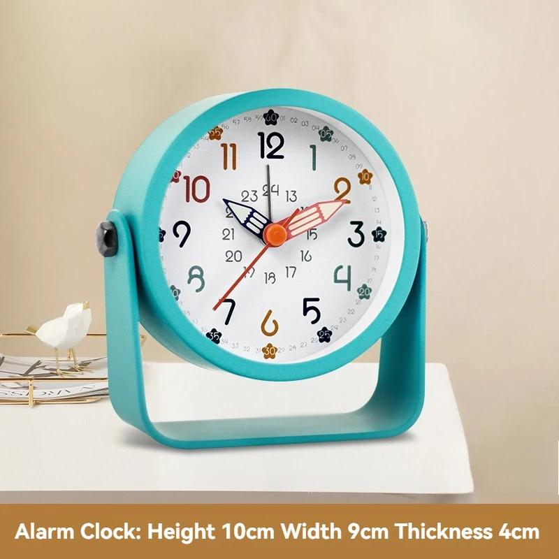 

Бесшумный металлический будильник с ночником и образовательными функциями, минималистичные кварцевые часы для студенческого стола и офисного декора