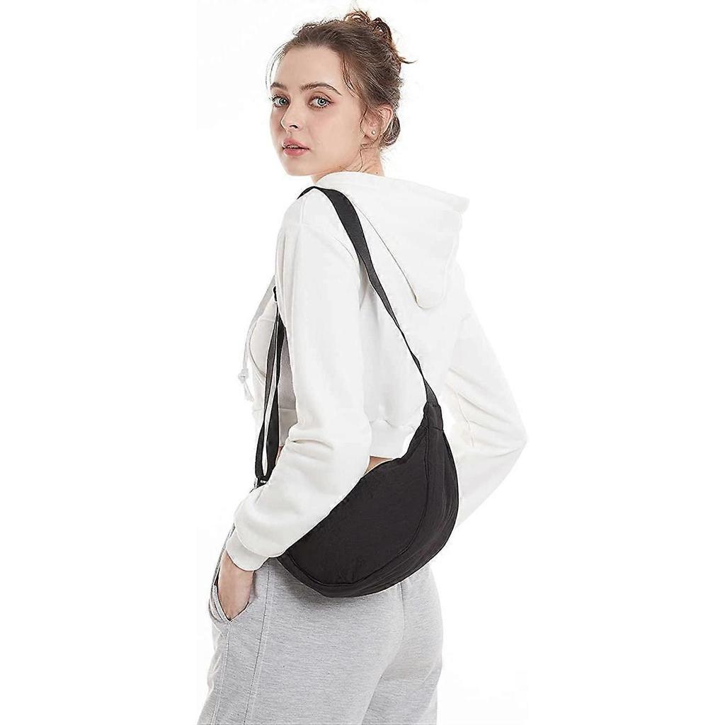 Crescent Bag for Women Men Small Sling Crossbody Bag with Half Moon Shape