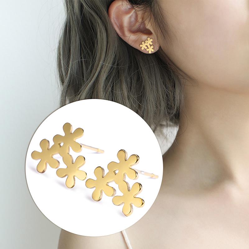 Teamer Korean Fashion Earrings Trendy 2026 Stainless Steel Stud Earrings for Women Pentagram Heart Cross Moon Minimalist Jewelry