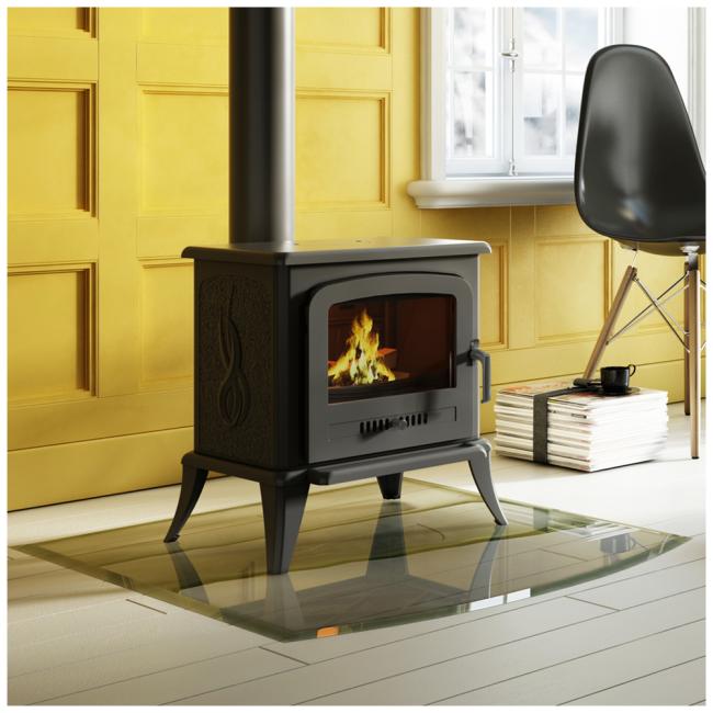 Freestanding Stove Fireplace KRATKI KOZA K7 5kW Ø130 Cast Iron Mounting Kit