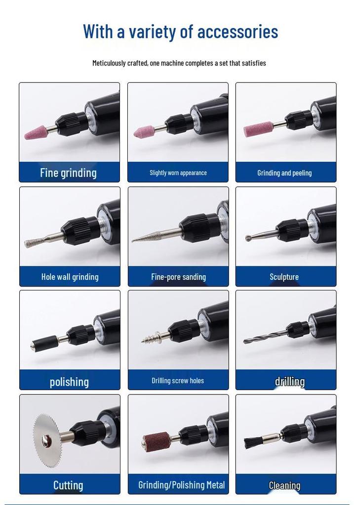 Handheld Electric Grinding Pen with Light & Digital Display for Carving, Polishing & Drilling