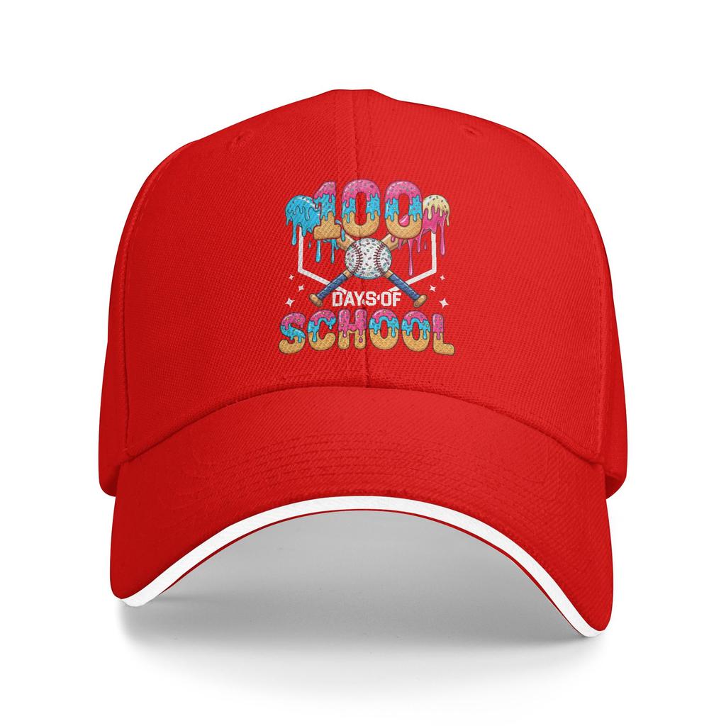 100 Days of School Baseball Boys 100th Day of School Baseball Cap Classic Women Men Hip Hop Hats Kpop Rock Snapback Cap Gift