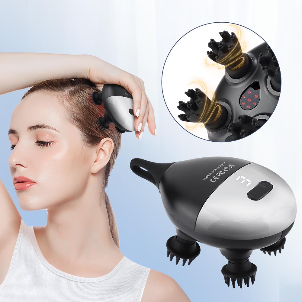 3 Gears Electric Head Kneading Massager Antistress Relax Body Neck Massage Promote Hair Growth Body Stress Relax Scalp Massager