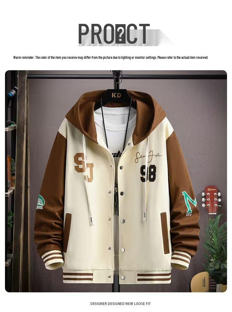 Übergröße Herren Hoodie Strickjacke & Jacke Set - Teenager Frühling/Herbst Stil - Gutaussehendes Zweiteiliges Sportswear für Mittelschüler