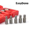 With Storage Case 10-Pack Hexagonal Head Bolt Remover, Multi-Spline Screw Extractor Set Chrome Moly Alloy Steel