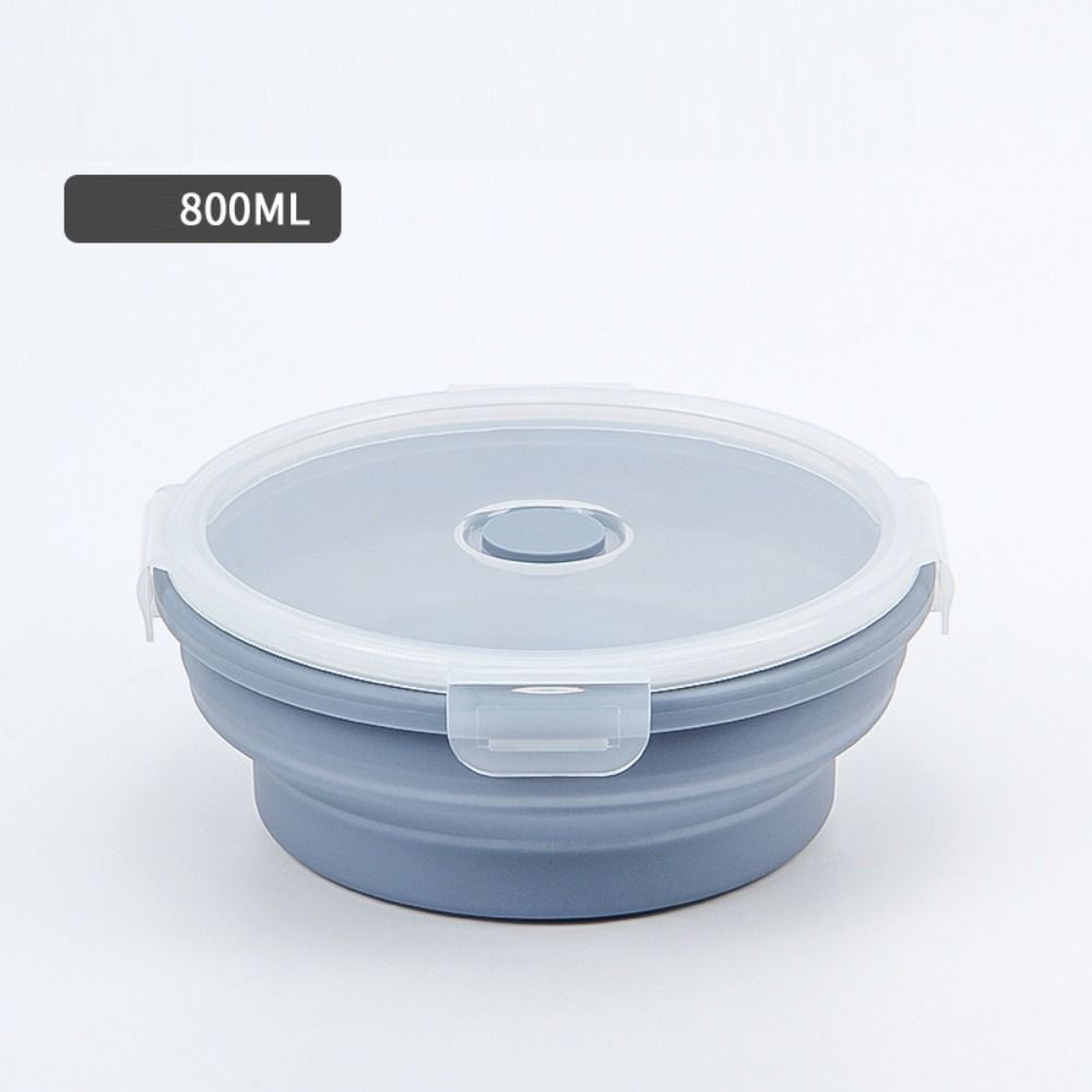 with Lids Portable Food Container Solid Colors Silicone Collapsible Bowl Outdoor