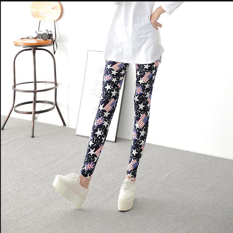 Dámské legíny s kresleným potiskem, s vysokým pasem, slim střihu – Plus size, trendy, elastické, ideální na jaro a podzim.