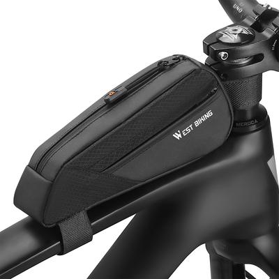 0,5L Fiets tas Fiets Frame Voorbuis Tas Fiets Voorframe Tas Compact Formaat Soepele Rits Fiets Tas Racefiets