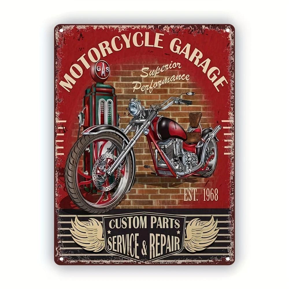 Vintage Motorsykkelentusiaster Metallkunst Nostalgisk Garasjedekor Metallblikkskilt Plakater Skilt for Bar Garasje Klubb Vintage Elskere