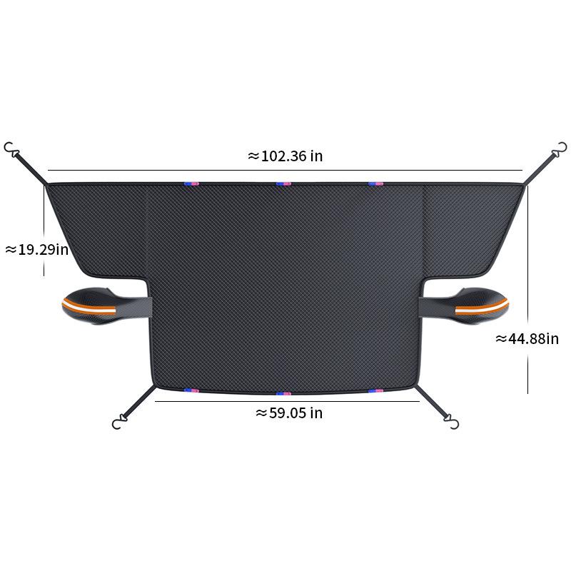 Car Snow Cover, Front Windshield Sunshade, Glass Sun Visor, Thickened Magnetic Snow Cover, Anti-freezing Half Cover, Car Cover
