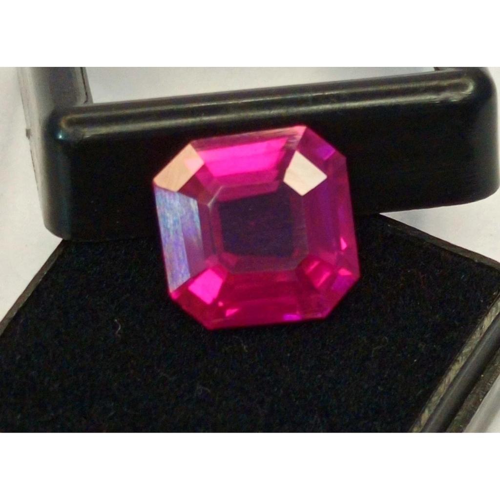 Natural Dark Pink Ruby Burma 12-14 Ct Asscher Cut Certified Fabulous Gemstone