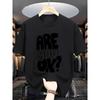 Summer Men'S Fashion Short-Sleeve T-Shirt with Letter Pattern Print,Round Neck