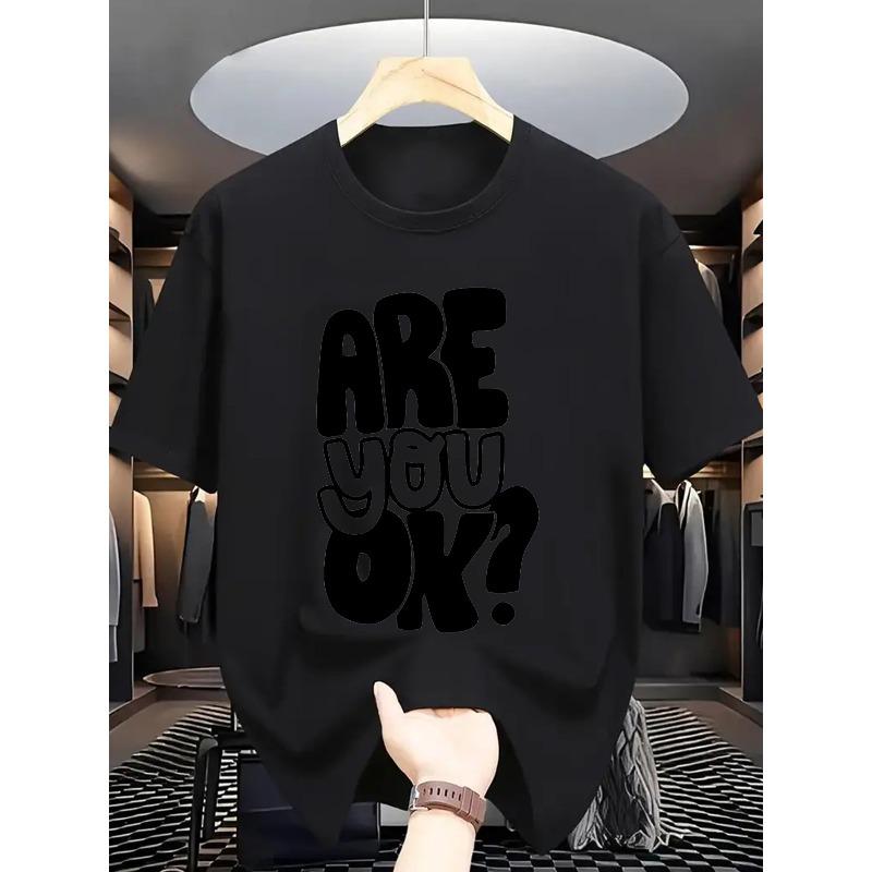 

Summer Men S Fashion Short-Sleeve T-Shirt with Letter Pattern Print,Round Neck 4XL чорний