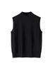 Women's Pure Cashmere Sleeveless High Neck Knit Sweater Vest