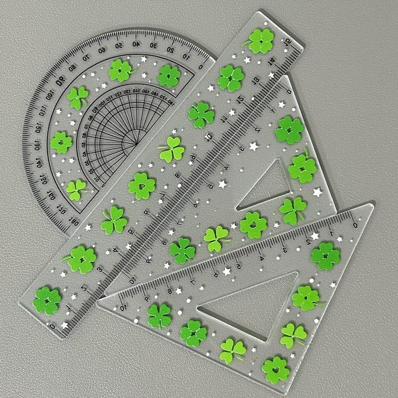 Korean Style Green Star Cute Kitten Multi-functional Pencil Case for Middle School Students