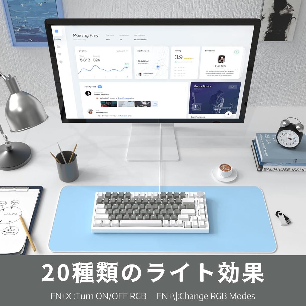 AK820 Wired Mechanical Keyboard HP Axis Metal Knob White Light 81 Keys Hot Swap Compatible Ghost Prevention Gasket Structure TT 5 Layer Silencer PBT