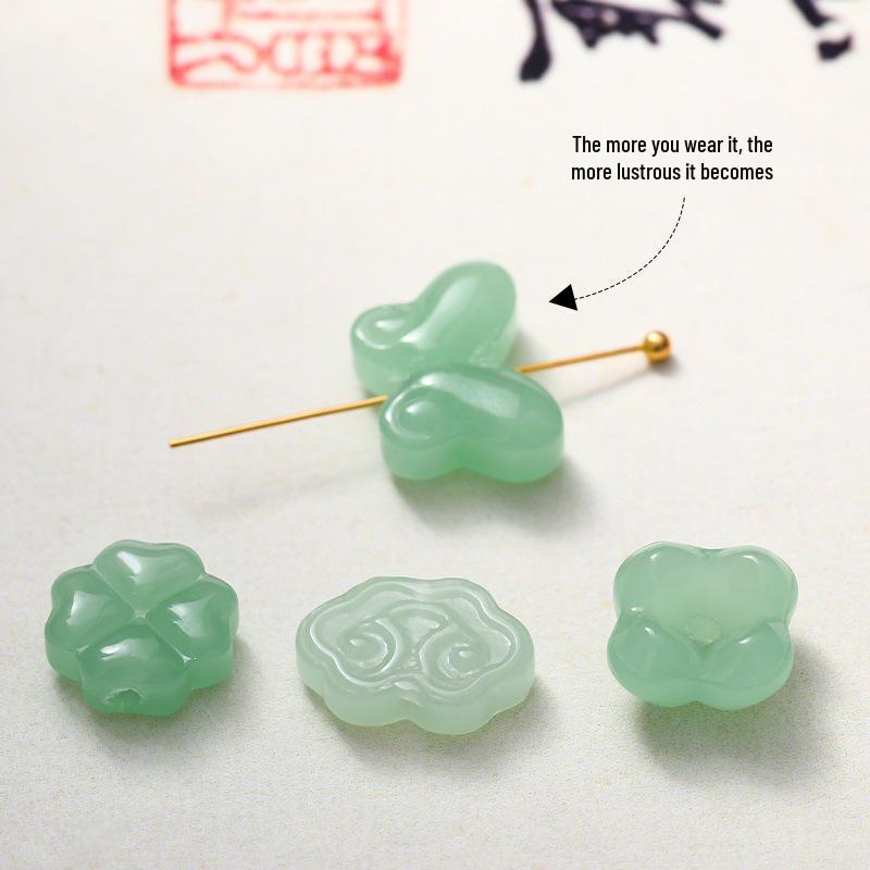 Jade Lotus Pod DIY Jewelry: Peace Lock Pumpkin Beads Pendant
