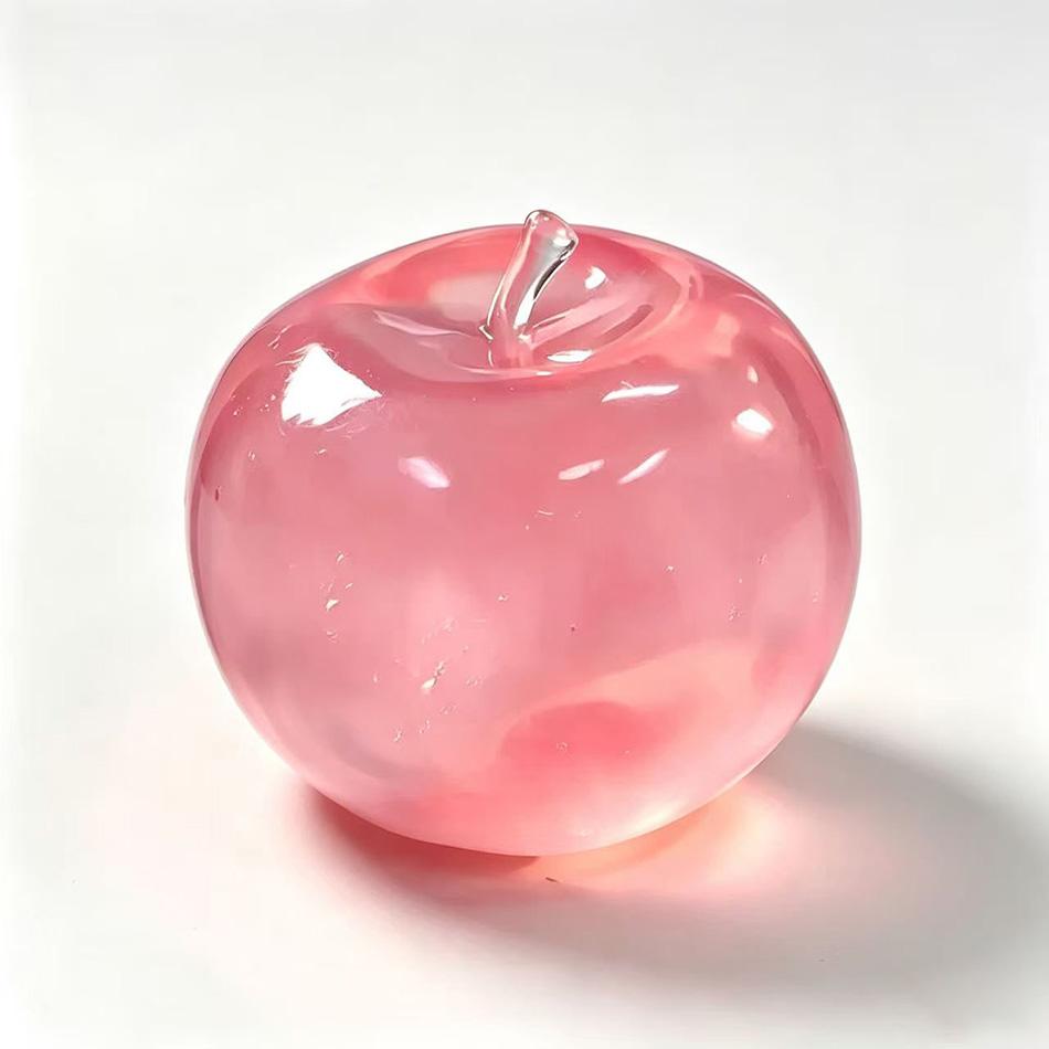 Manzana Transparente con Purpurina Squishy Bola para Alivio del Estrés, Juguete Sensorial Fidget Suave, Juguete de Apretar de Rebote Lento, Popular Regalo de Navidad
