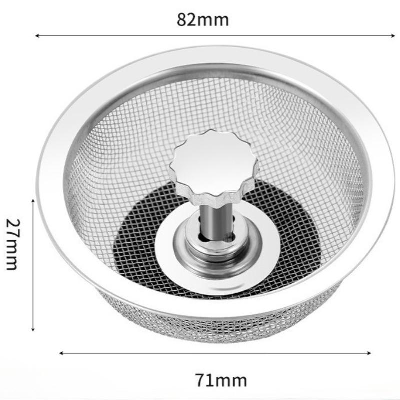 

Фільтр для раковини з пробкою Кухонна раковина з фільтром з нержавіючої сталі 1PC срібний