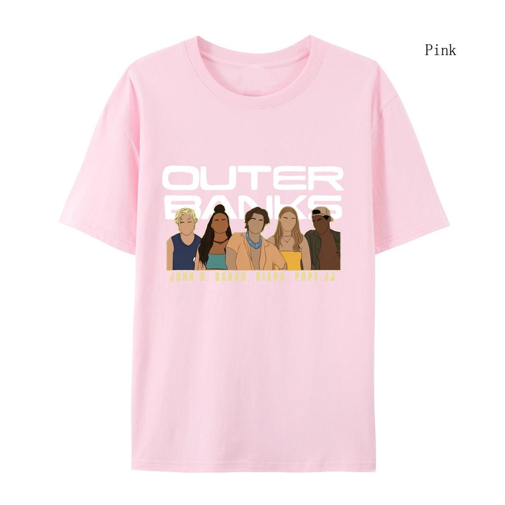 Women's Cotton T-shirt  Sleeves Outer Banks Cotton T-shirt Graphic Anime Print Pullover Men Cotton T-shirt Women Clothes