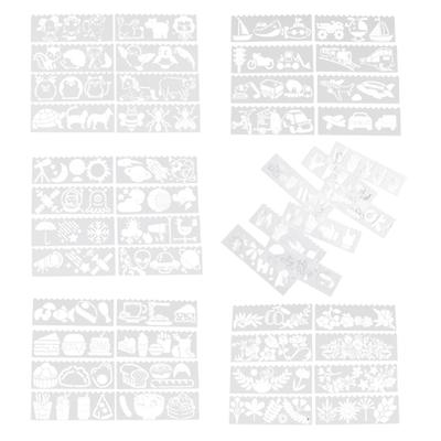 8Pieces Animal Airplanes Stencil Set Durability PET Templates For Childrens Painting Craft DIY Coloring Activities