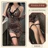 Man Want New Sex Underwear Sexy Leopard Print Nightclub Uniform Temptation Lace-up Hollow Hot Suit 9367