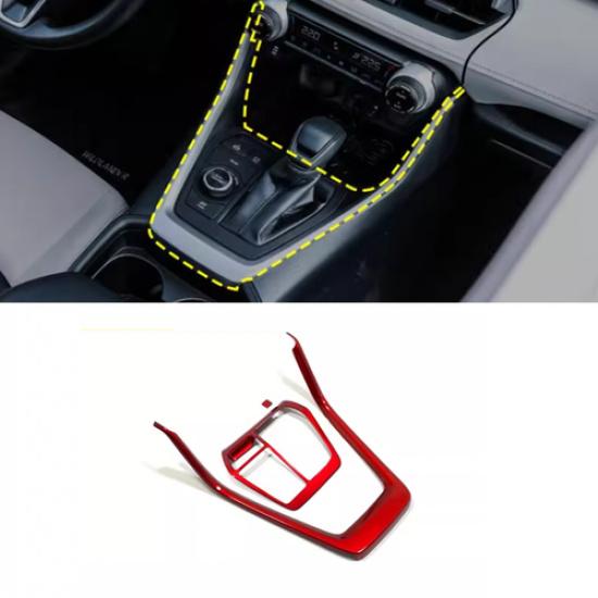 Bright Red Interior Gear Shift Panel Trim For Toyota RAV4 -2025 Accessories