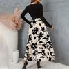 Modisches und elegantes Kleid mit Blumendruck und hoher Taille für Damen