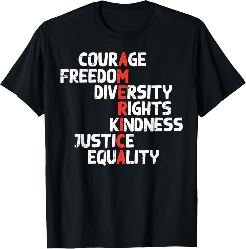 Протест Америка Мужество Свобода Права Сопротивление Мужчины Женщины Дети Футболка Унисекс Футболка XXXL