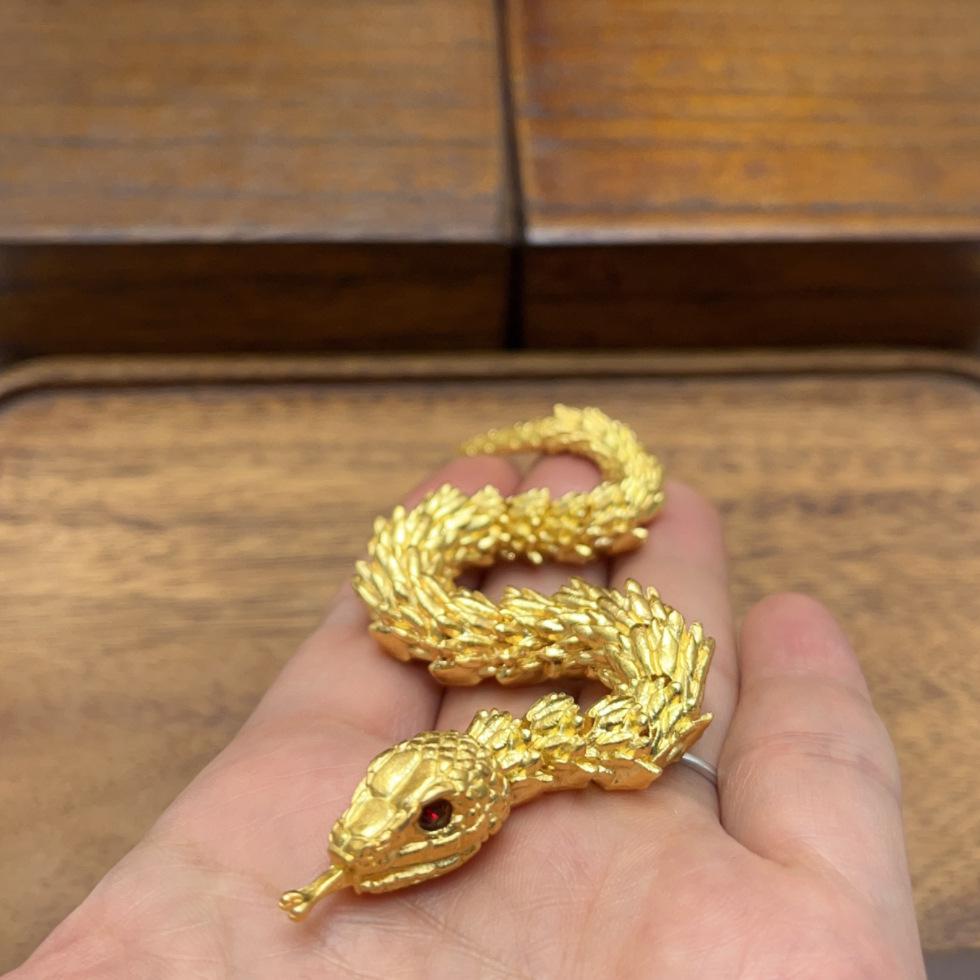 

Year of the Snake Figurine with Movable Joints - Zodiac Snake Decoration for Home, Office, or Car