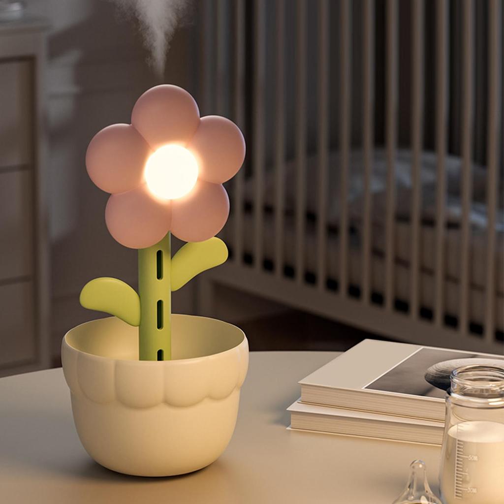 Cute Flower Humidifier Portable 300ml Flower Cute Humidifier Aromatherapy Diffusers For Bedroom Car Toddler Elderly Hotel