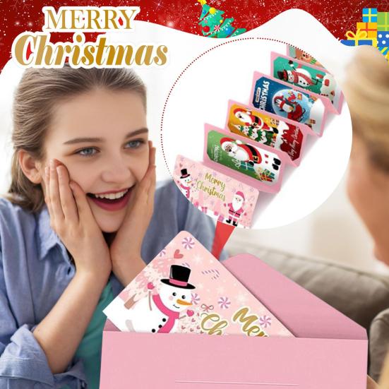 2026 Christmas Cash Gift Envelope 10-Slot Surprise Holder Festive Card Cash Wallet Personalized Gifts Fancy Red Tassel for Family Friends