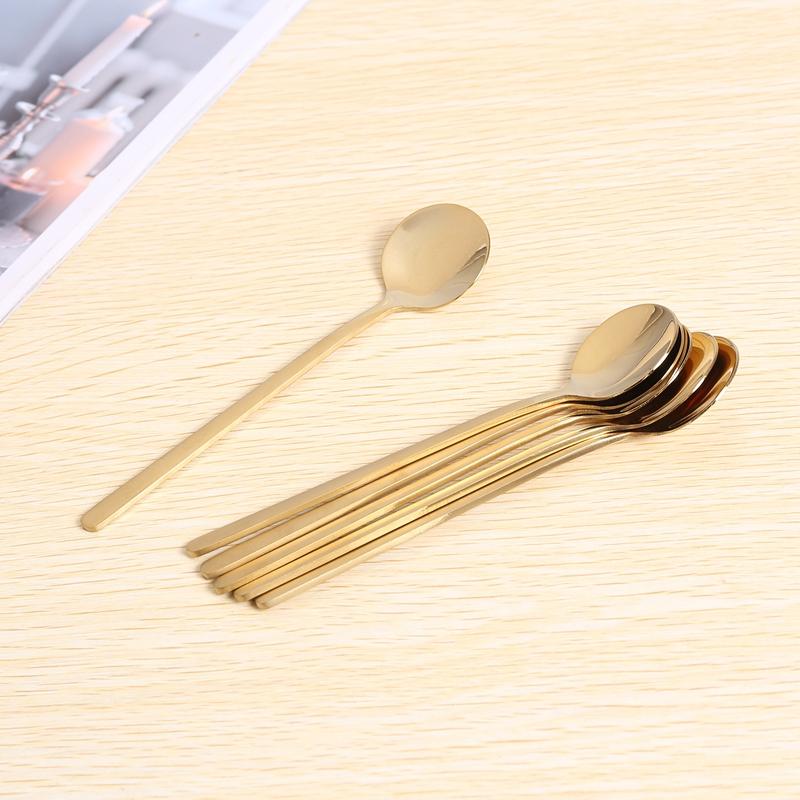 Stainless Steel 6Pcs Espresso Spoons Teaspoons For Coffee Sugar Dessert Cake Ice Cream Soup Antipasto