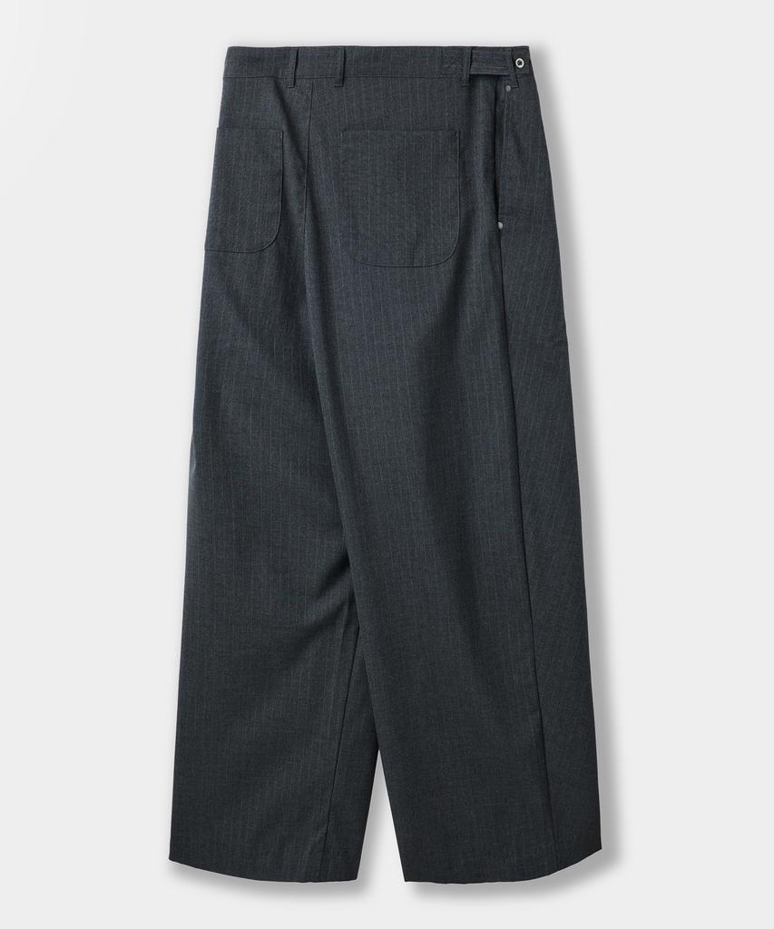 Dimiteulibeullaeg Adjust Double-Pleat Wide Slacks_Stripe Charcoal