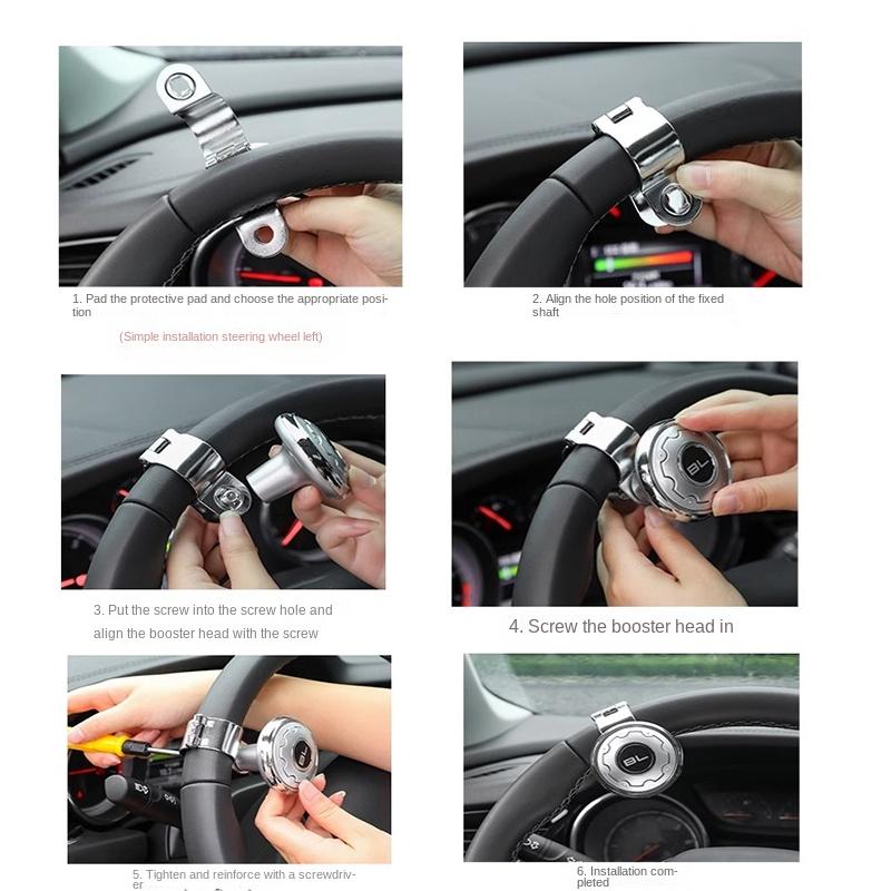 Car Steering Wheel Booster Ball Turning Spinner Knob Bearing Power Handle Rotating Universal Auto Accessories Labor Saving Kit