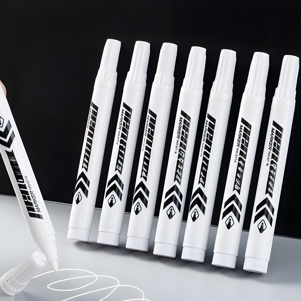 12Pcs Oily White Marker Pen Graffiti Pens Waterproof Permanent Gel Pencil Tire Painting Notebook Tyre Tread Environmental Pen