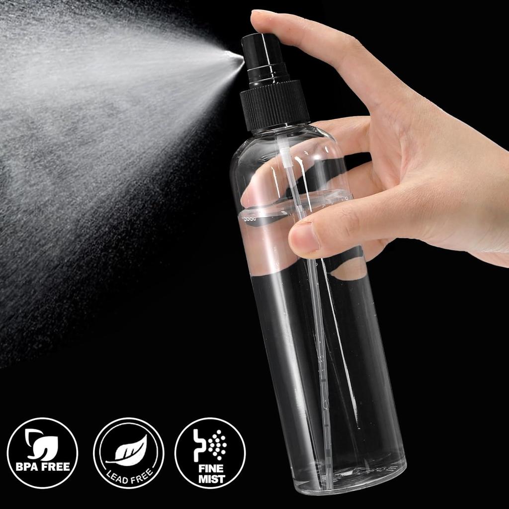 Bekith 16 Pack 8 Oz Plastic Spray Bottles, Clear Empty Fine Mist Sprayer Bottles with Pump Spray Cap for Essential Oils, Travel, Perfumes