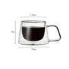 200ml Heat Resistant Insulated Double Wall Clear Coffee Tea Cup with Handle Breakfast Mug Double Cup