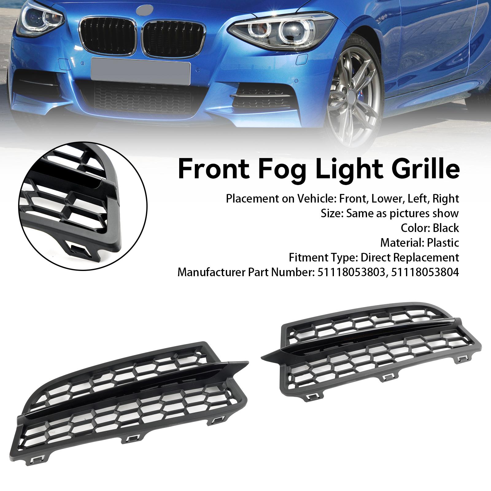 

2PCS Front Bumper Fog Light Cover Bezel Grill Grille Fit BMW F20 F21 2011-2015 M
