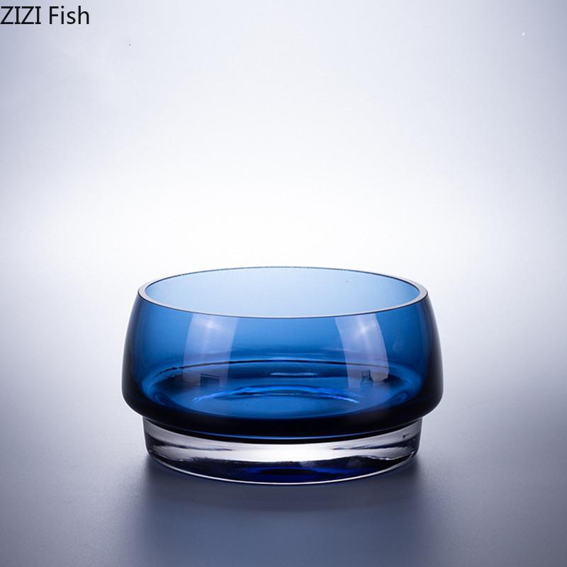 Light Luxury Glass Toiletries Creative Blue Soap Dispenser/vase Hotel Bathroom Hand Soap Bottle Modern Home Bathroom Accessories