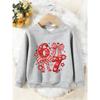 Unisex Kids Crewneck Sweatshirt, Red Heart Bow Number 67 Print Pullover, Boys Girls Cute Birthday Casual Sweatshirt For Kids Over 4 Years Old