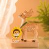 Wooden Crafts Deer Figurine Gift For Home Office Decor And Celebrations