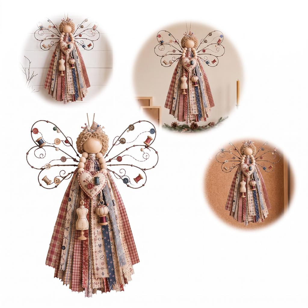 Angel Craft DIY Patchwork Kit Handmade Quilting Fabric Sewing Wall Hanging Seasonal Holiday Gift Decor