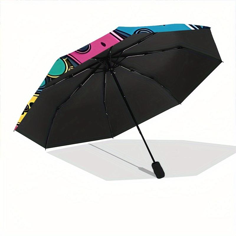 1pc Gaming Controllers Automatic Open/close Folding Compact Umbrella, 8 Rib Sturdy Canopy, Lightweight Portable, Everyday Use, Gift,,132