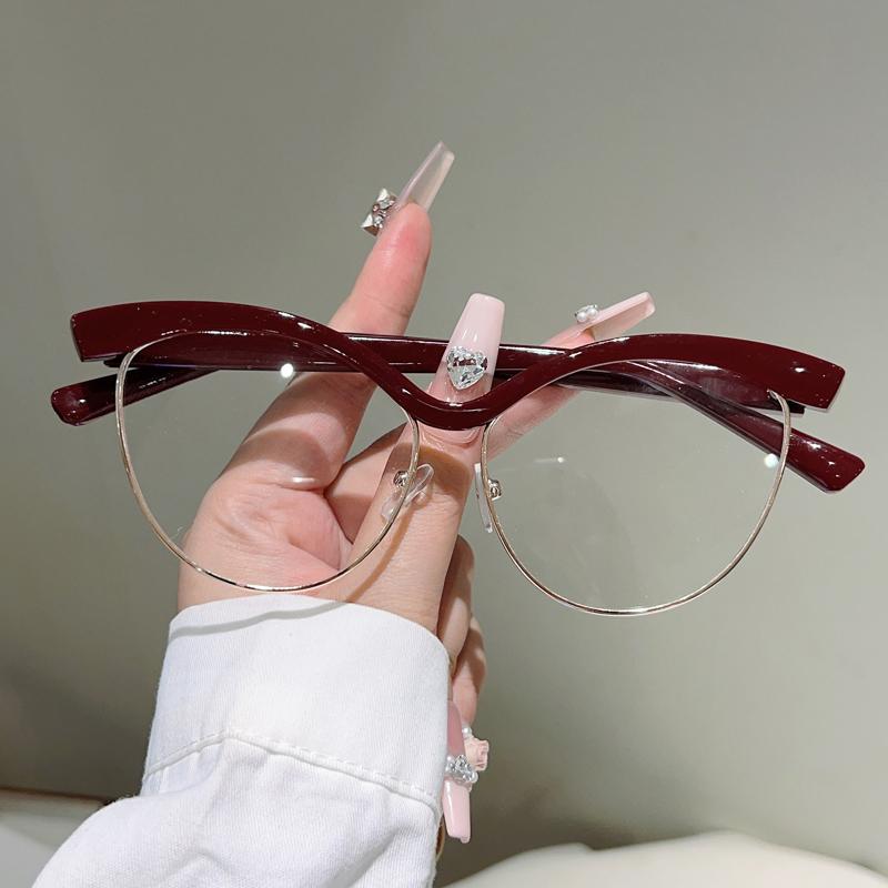 Vintage Cat Eye Glasses Women Stylish Brand Design Decor Eyewear New Trendy Fashion Blue Light Bloxking Optical Frames