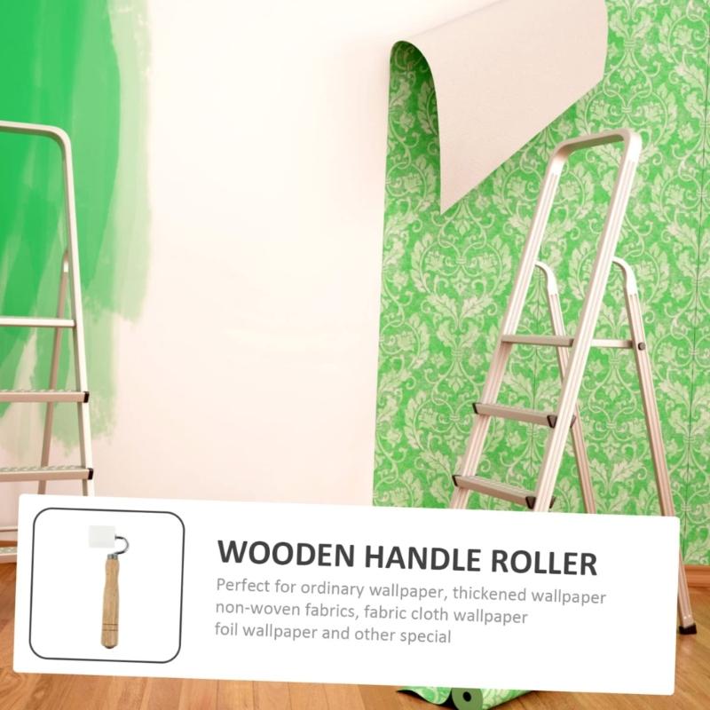 Flat Pressure Roller Wood Handle Wallpaper Roller Construction Tool Seam Rolling Tool Edge Seam Roller Enduring